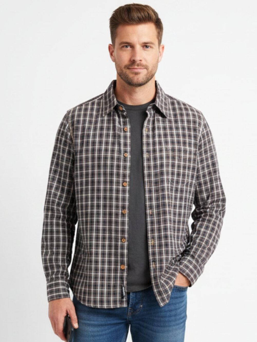 Weekend Favorite! Banana Republic Purple Plaid Button-Down Shirt
